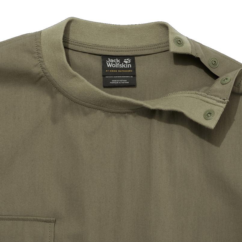 交換送料片道無料 ジャックウルフスキン JP ファイヤーウッド ワーク プルオーバーシャツ 5029641 ダスティーオリーブ ブラック Jack Wolfskin（ジャックウルフスキン） 交換送料片道無料 JP