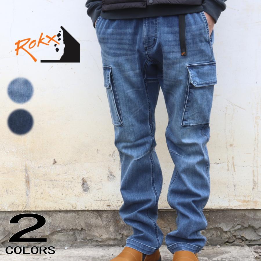 交換送料片道無料 ロックス ROKX デニム カーゴ パンツ DENIM CARGO PANT RXMS231066 ミッドユーズド ダークユーズド ROKX（ロックス） 交換送料片道無料 デニム カーゴ パンツ DENIM CARGO