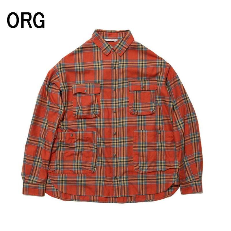 交換送料片道無料 ナンガ NANGA フェードプレイドキャンプシャツ FADE PLAID CAMP SHIRT オレンジ ブルー イエロー NW2331-1H236｜sneaker-soko｜02