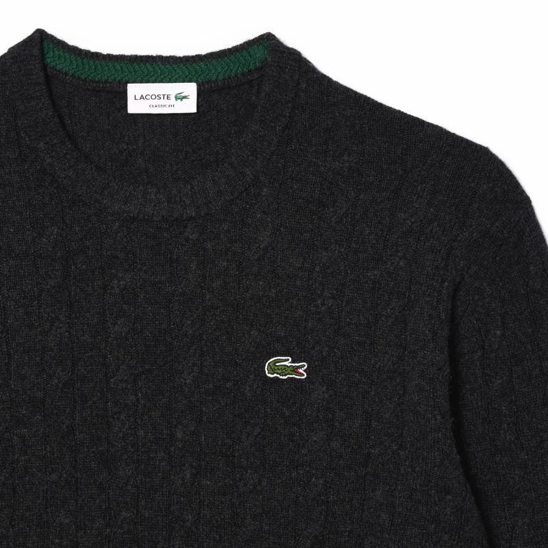 交換送料片道無料 ラコステ LACOSTE ウェア レスポンシブルウールケーブルニットセーター AH8566-10