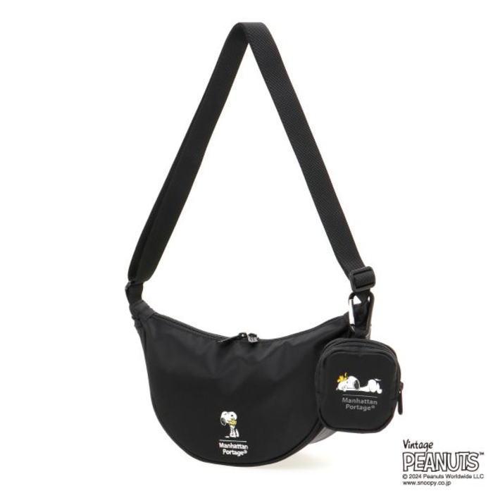 マンハッタンポーテージ Manhattan Portage ブロンク クレセント バッグ フライト ナイロン バッキング ピーナッツ FW2024 ブラック 2403-NTWL-B-PEANUTS-FW24 BLK Manhattan Portage（マンハッタンポーテージ） ブロンク クレセント