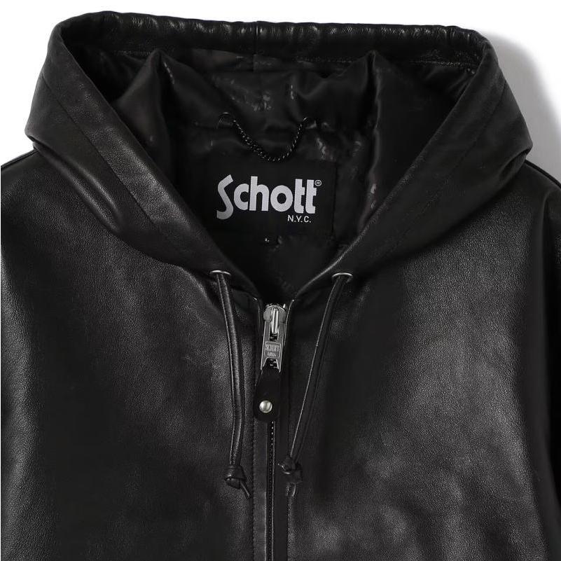 ジャケット・アウター SCHOTT zip up parka Schott / ショット】LEATHER FULLZIP PARKA（ライダースジャケット