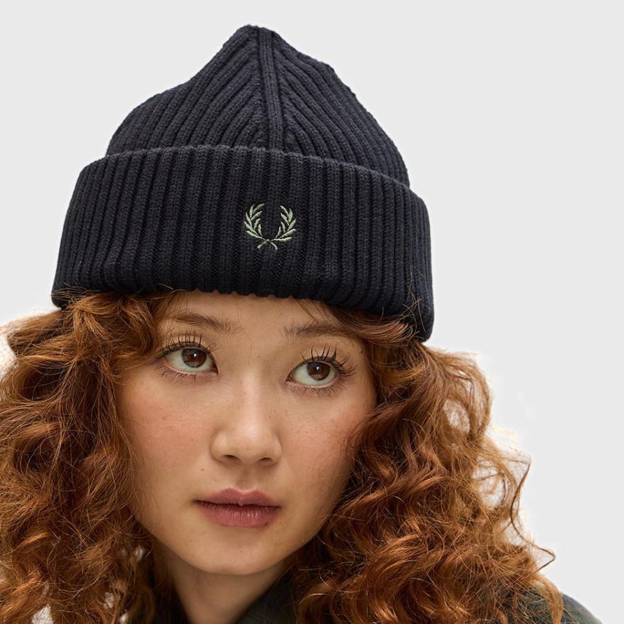 FRED PERRY（フレッドペリー） 帽子 コットン リブ ビーニー Cotton