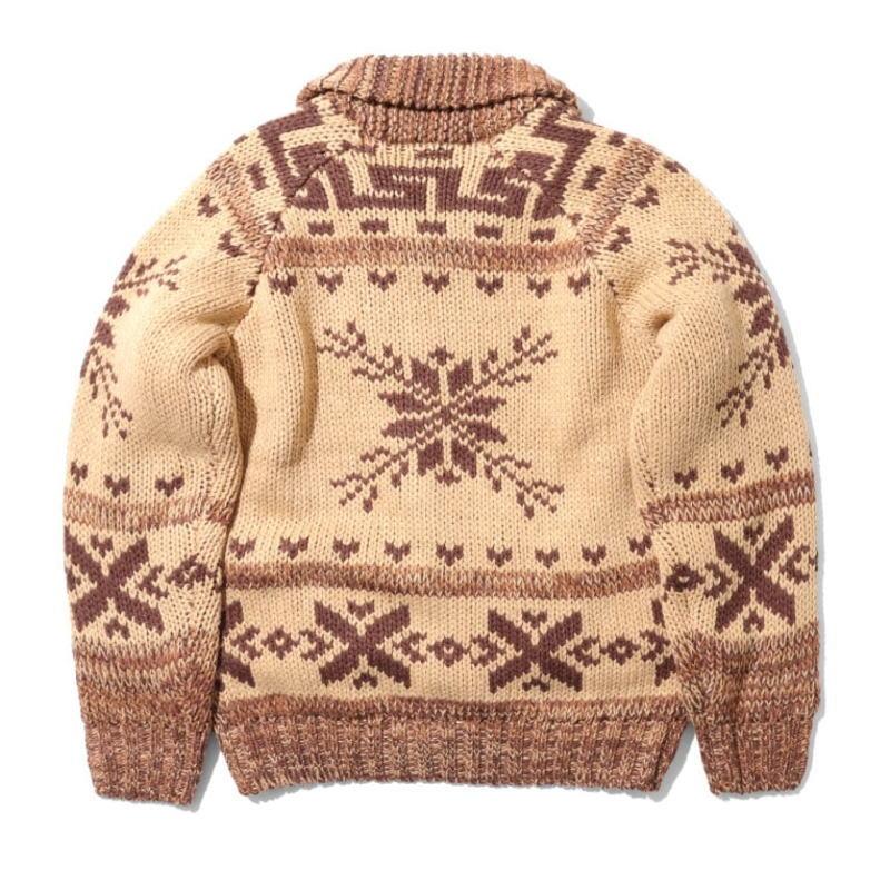 ヒューストン HOUSTON カウチン ニット カーディガン  COWICHAN KNIT CARDIGAN 22141 HOUSTON（ヒューストン） カウチン ニット カーディガン COWICHAN KNIT