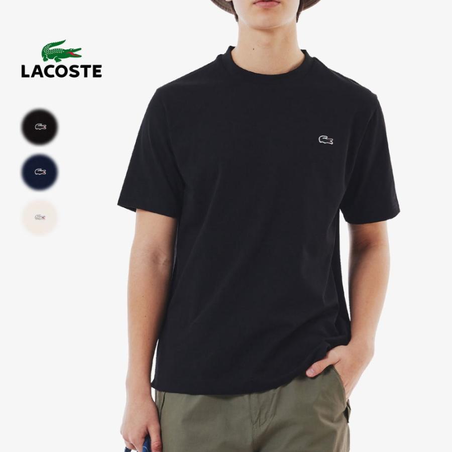ラコステ LACOSTE アウトラインクロッククルーネックTシャツ TH5582-99 031(ブラック) 166(ネイビー) XFJ(ベージュ) LACOSTE（ラコステ） アウトラインクロッククルーネックTシャツ TH5582