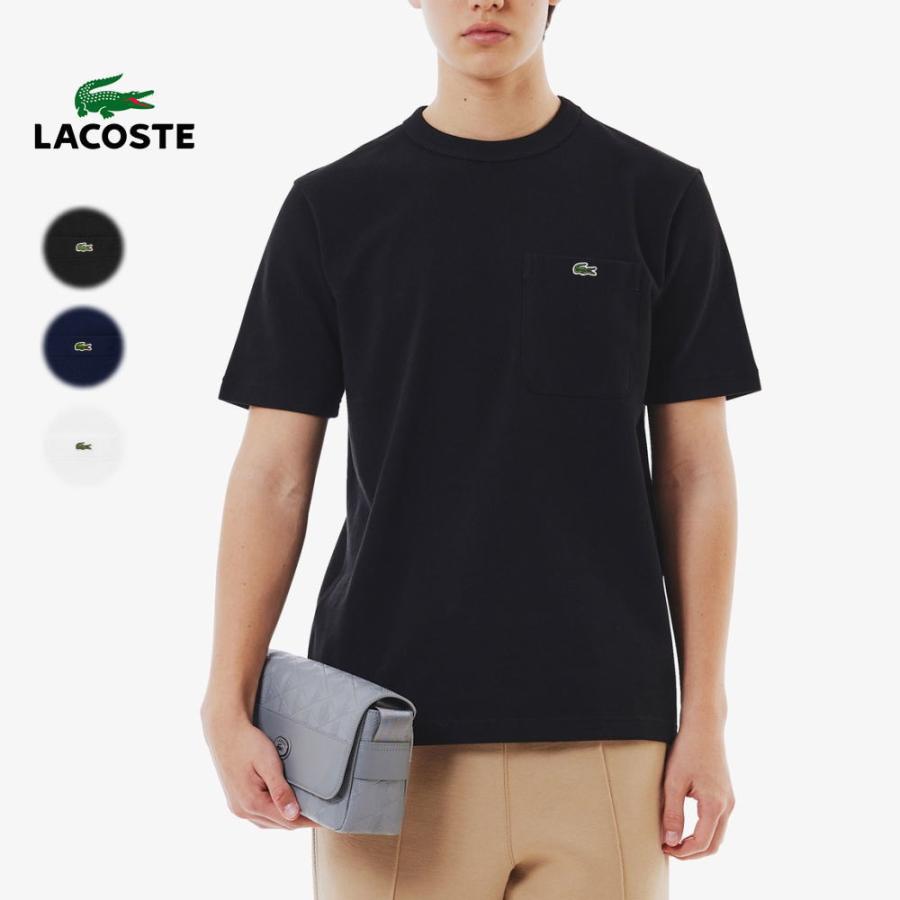 ラコステ LACOSTE 鹿の子地ポケット半袖Tシャツ TH4921-99 031(ブラック) 166(ネイビー) 70V(ホワイト) LACOSTE（ラコステ） 鹿の子地ポケット半袖Tシャツ TH4921-99 031