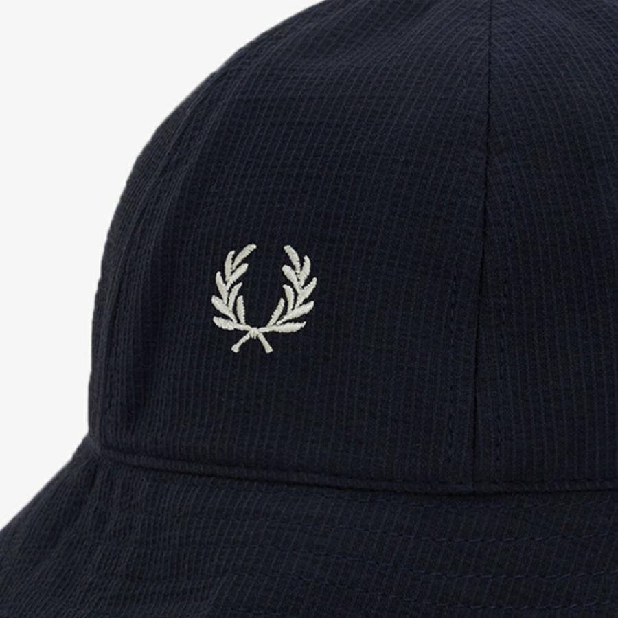 新品タグ付FRED PERRY ブラックボーラー帽 FRED PERRY（フレッドペリー） 帽子 シアサッカー バケット ハット