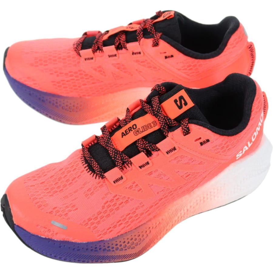 サロモン salomon ランニングシューズ エアロ グライド 3 グラジエント ウィメンズ AERO GLIDE 3 GRADIENT W ネオンフレーム/ホワイト/ブラック 479765 SALOMON（サロモン） ランニングシューズ エアロ グライド 3