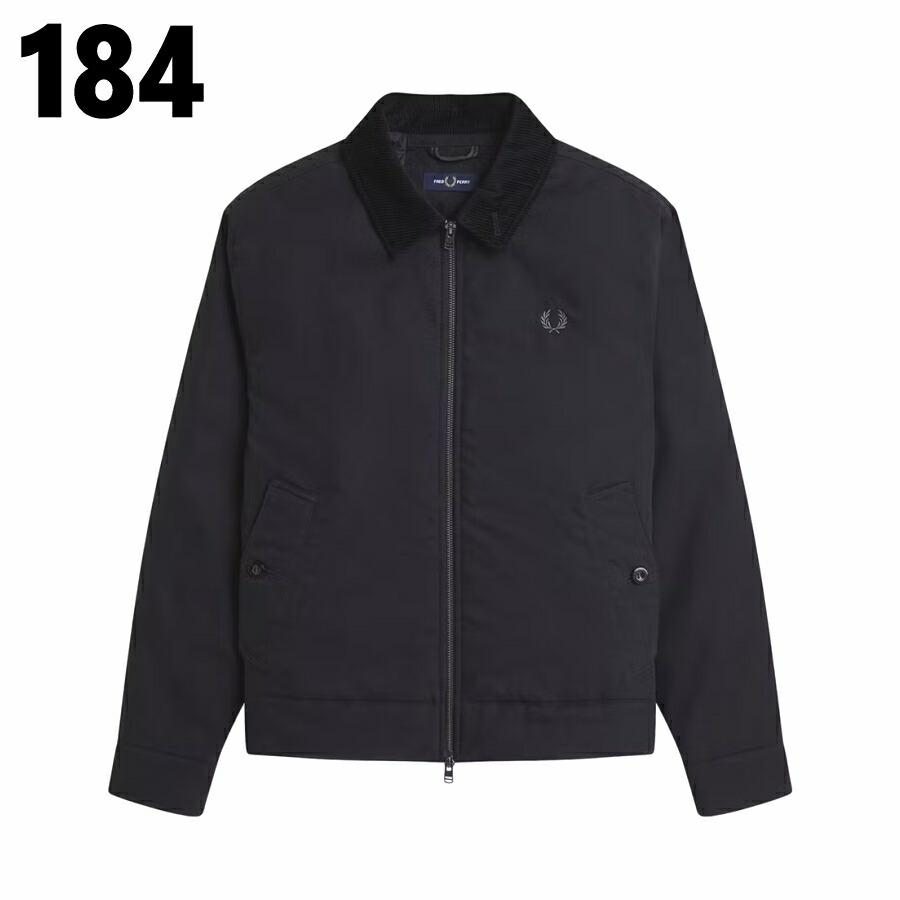 フレッドペリー FRED PERRY コットン カバン ジャケット Cotton Caban Jacket J8535 184(ブラック) 738(ダークエアフォース) W19(ローレルリース)の画像