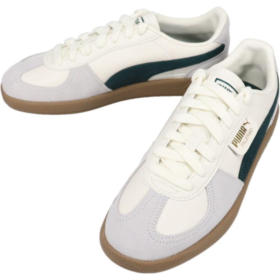 プーマ PUMA スニーカー パレルモ レザー Palermo Lth ウォームホワイト/グリーンテレイン 396464 22 PUMA（プーマ） スニーカー パレルモ レザー Palermo Lth ウォーム