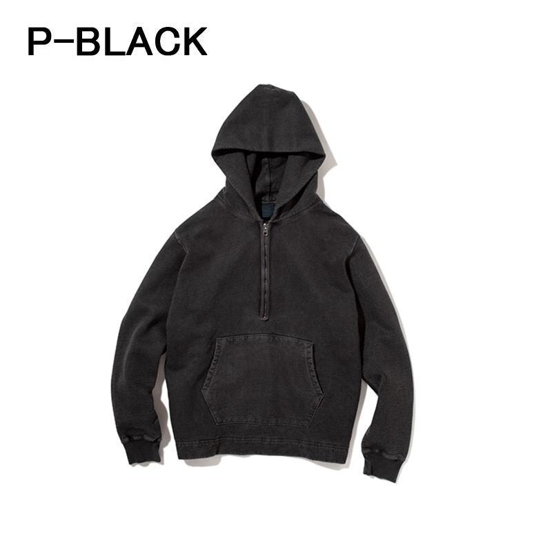 グッドオン Good On ラフ ハーフ ジップ プルオーバー フード