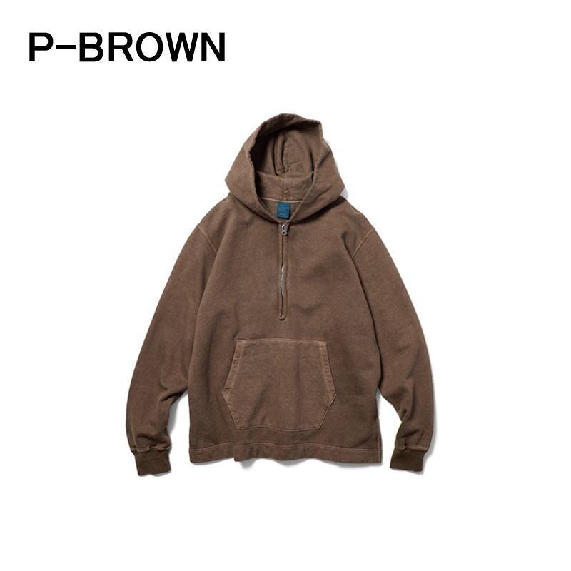 グッドオン Good On ラフ ハーフ ジップ プルオーバー フード