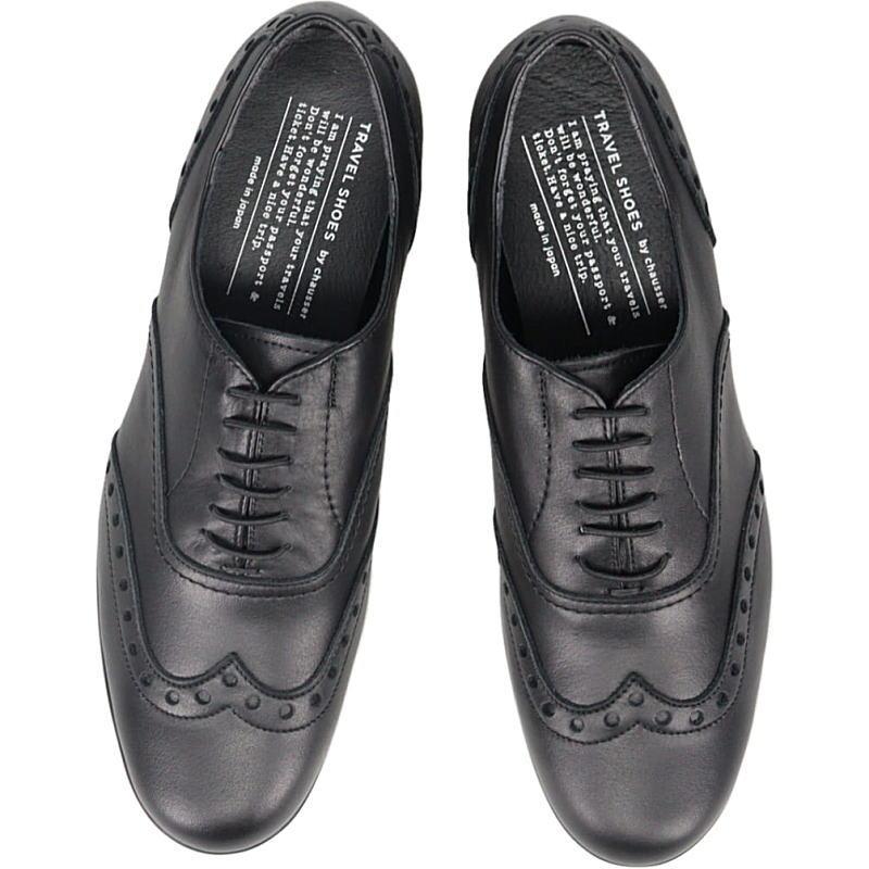 ショセ chausser メンズ ウィングチップ シューズ WINGTIP SHOES ブラック TR-004M BL chausser（ショセ） ウイングチップ シューズ WINGTIP SHOES ブラック