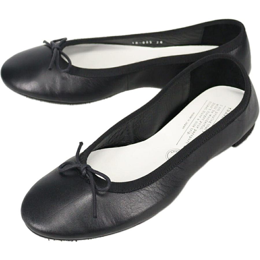 未使用 ショセ chausser バレエシューズ 38 黒 24cm 防水レザー chausser（ショセ） バレエ シューズ BALLET SHOES ブラック TR-009 BL