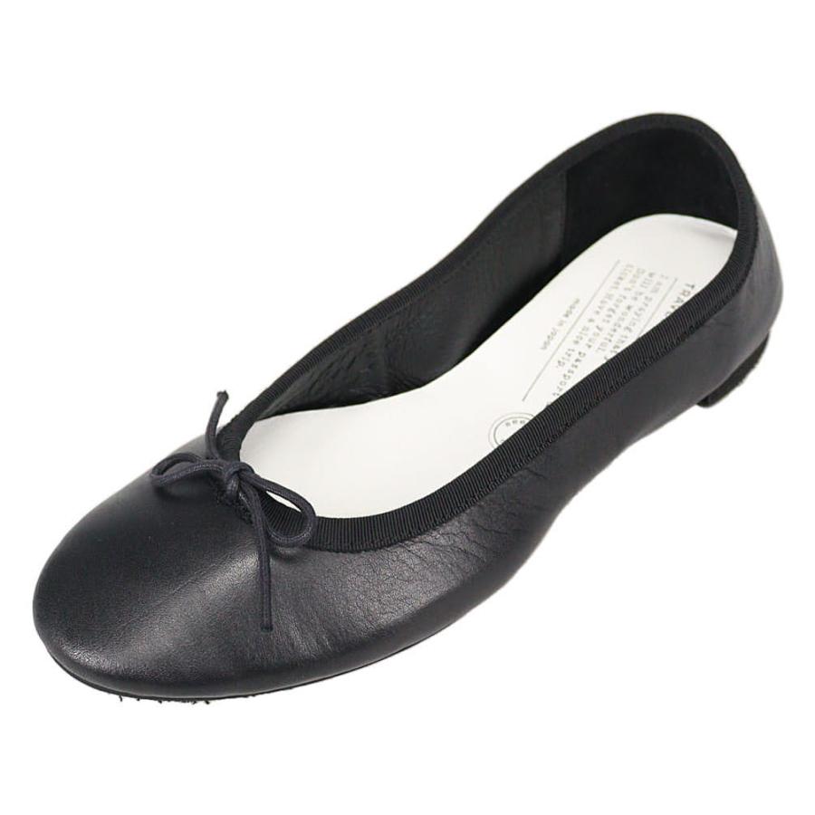 未使用 ショセ chausser バレエシューズ 38 黒 24cm 防水レザー chausser（ショセ） バレエ シューズ BALLET SHOES ブラック TR-009 BL