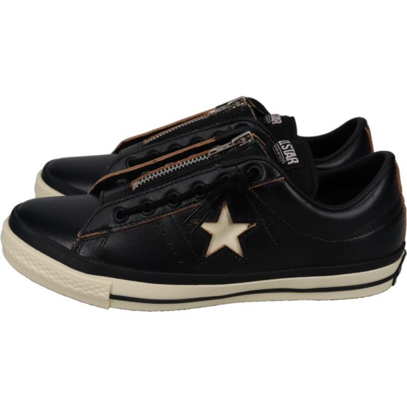 コンバース CONVERSE X ショット Schott スニーカー ワンスター Z ショット ONE STAR Z Schott ブラック/ホワイト 1AD062の画像