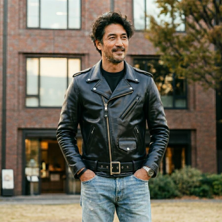 ショット Schott 613UST ONESTAR TALL ワンスター トール ライダース レザージャケット 5950017 010【GKOIの画像