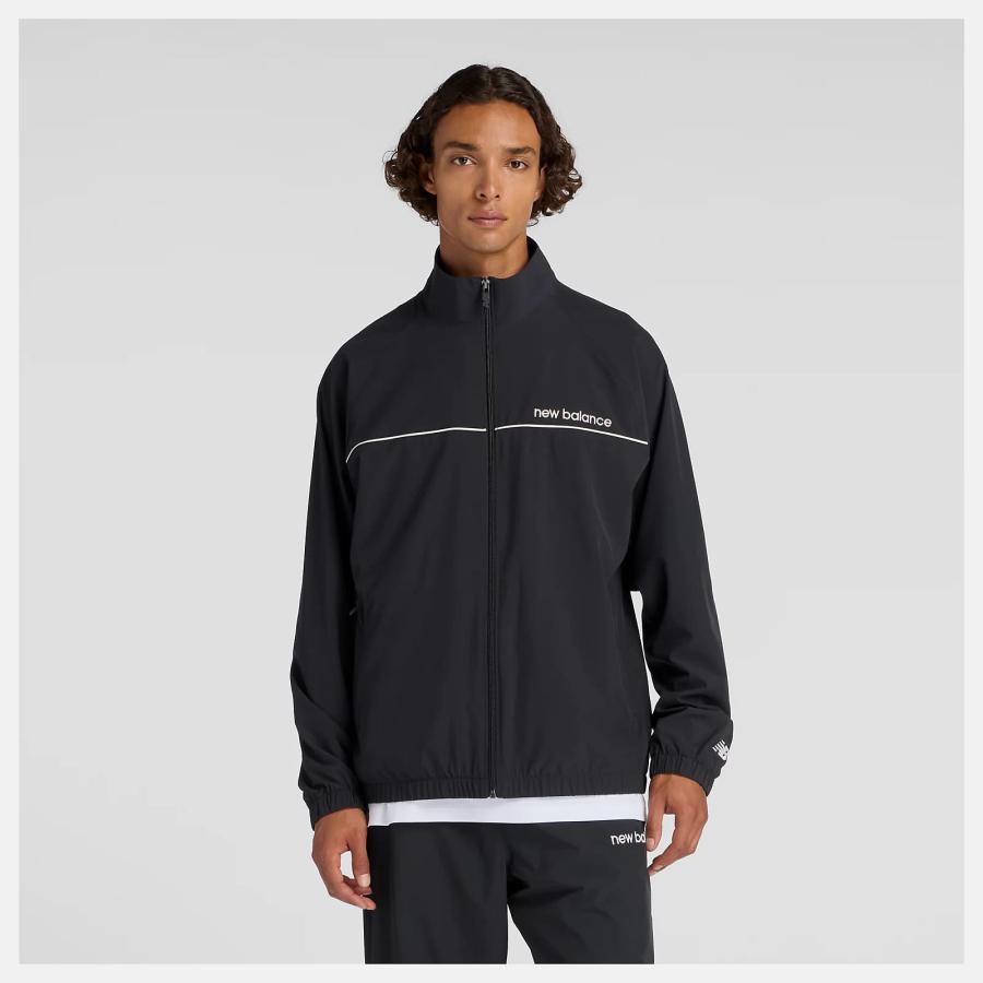 ニューバランス new balance AMJ53170 BK(ブラック) メンズ ウーブントラックジャケット 裏メッシュ 男性 紳士 ロゴ アパレル NB 2025秋冬 New Balance（ニューバランス） new balance AMJ53170 BK(ブラック