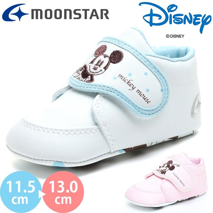ムーンスター Moonstar ディズニー Diseney Ms B123dn ベビー シューズ キャラクター 男の子 女の子 子供 マジックテープ ベルクロ ファースト 激安人気新品
