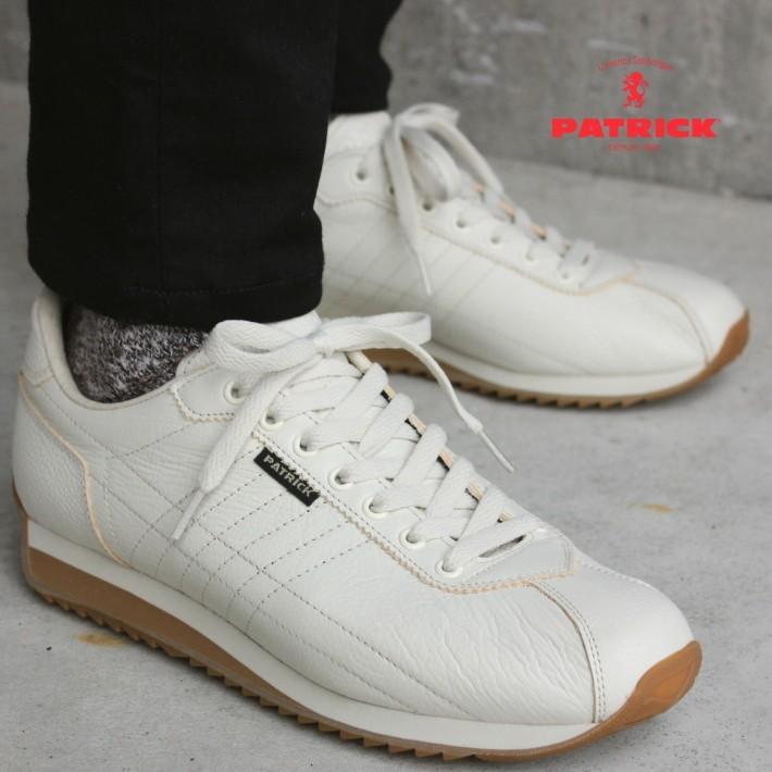 パトリックレーザーホワイト ストライプデザイン スニーカーサイズ40新品未使用 パトリックレーザーホワイト ストライプデザイン スニーカーサイズ40