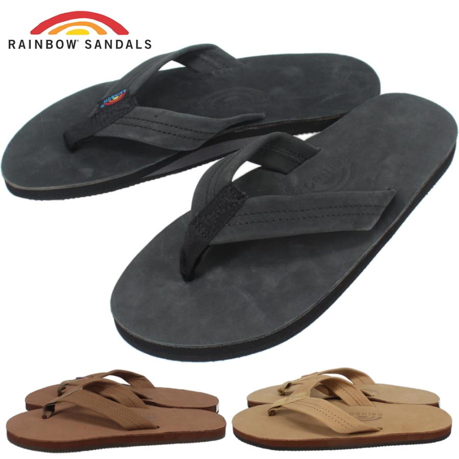 美品 レインボーサンダル ブラックレザー シングルレイヤー Ｌ RAINBOW SANDALS（レインボーサンダル） ビーチサンダル シングル