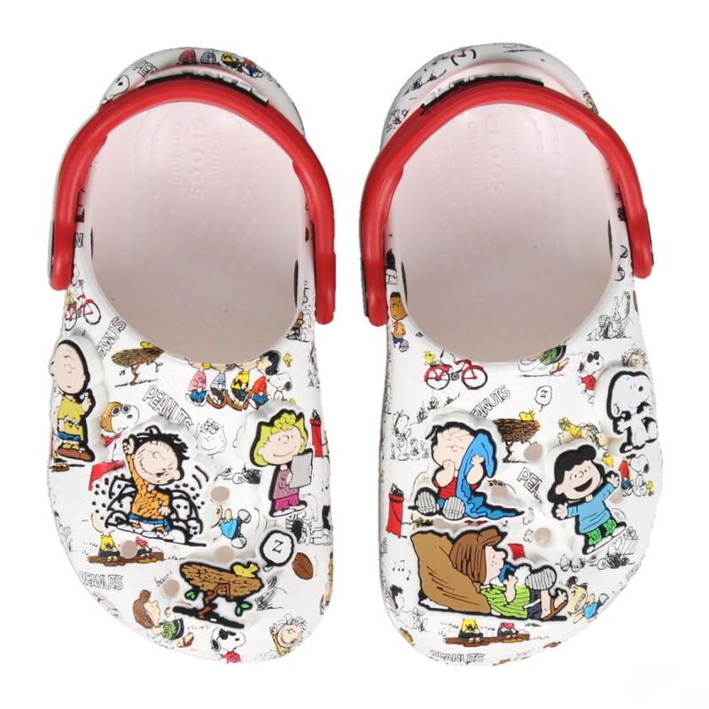 交換送料片道無料 子供 クロックス crocs サンダル ピーナッツ クラシック クロッグ トドラー PEANUTS CLASSIC CLOG TODDLERS ホワイト/マルチ 208631-94S｜sneakersoko｜06