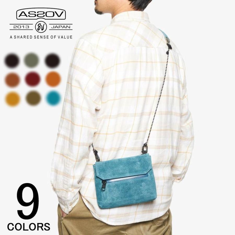 AS2OV（アッソブ） ウォータープルーフ スエード サコッシュウォレット 
