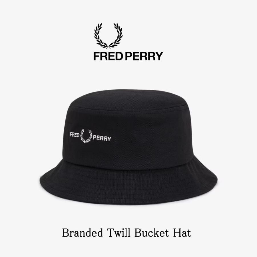 フレッドペリー FRED PERRY 帽子 ブランド ツイル バケットハット Branded Twill Bucket Hat HW9666 102 FRED PERRY（フレッドペリー） 帽子 ブランド ツイル バケットハット