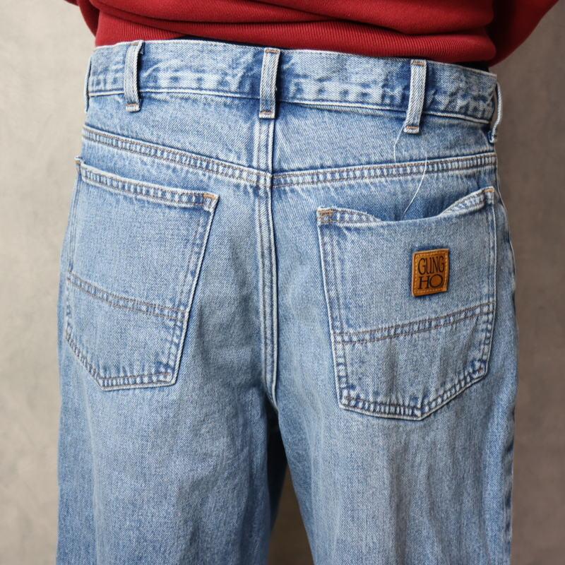 ガンホー GUNG HO デニム テーパード パンツ DENIM TAPARED PANTS ブルー ライトブルー ホワイト GH5S014D ガンホー GUNG HO デニム テーパード パンツ DENIM TAPARED PANTS