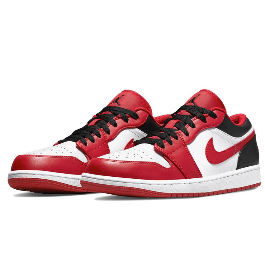 NIKE AIR JORDAN 1 LOW 553558-163 WHITE/GYM RED-BLACK ナイキ エアジョーダン 1 ロー ホワイト ジムレッド ブラック ブルズ 白赤黒 メンズ 限定 スニーカー｜sneeze｜02