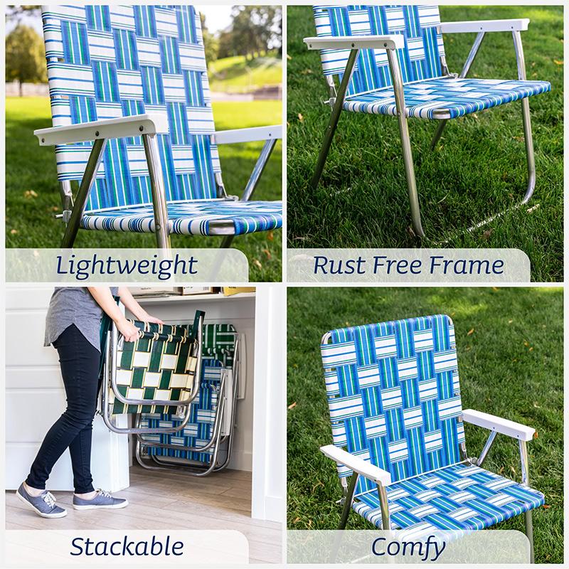 LAWN CHAIR USA BRIGHT WHITE CLASSIC WITH WHITE ARMS FOLDING CHAIR Made in U.S.A ローン チェア ブライトホワイト クラシック チェア 椅子 アウトドア｜sneeze｜04