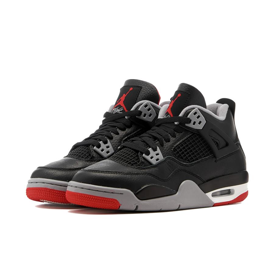 NIKE AIR JORDAN 4 RETRO (GS)  BRED REIMAGINED FQ8213-006 BLACK/FIRE RED-CEMENT ナイキ エア ジョーダン 4 レトロ ブレッド レディース ガールズ スニーカー｜sneeze｜02