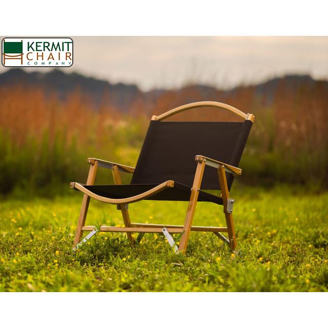 Kermit Chair Standard Oak Camping Fold Chair 「Made in U.S.A」 Black カー