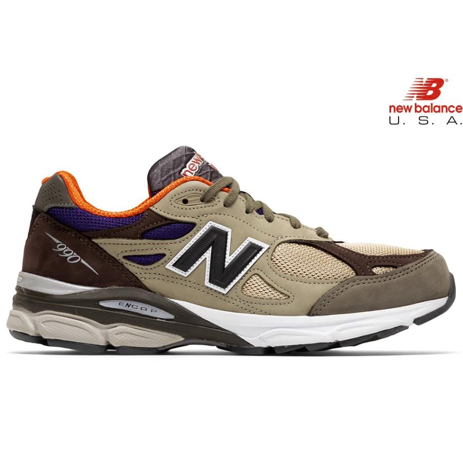 NEW BALANCE 990v3 M990BT3 TEDDY SANTIS Made in U.S.A KHAKI/ORANGE  