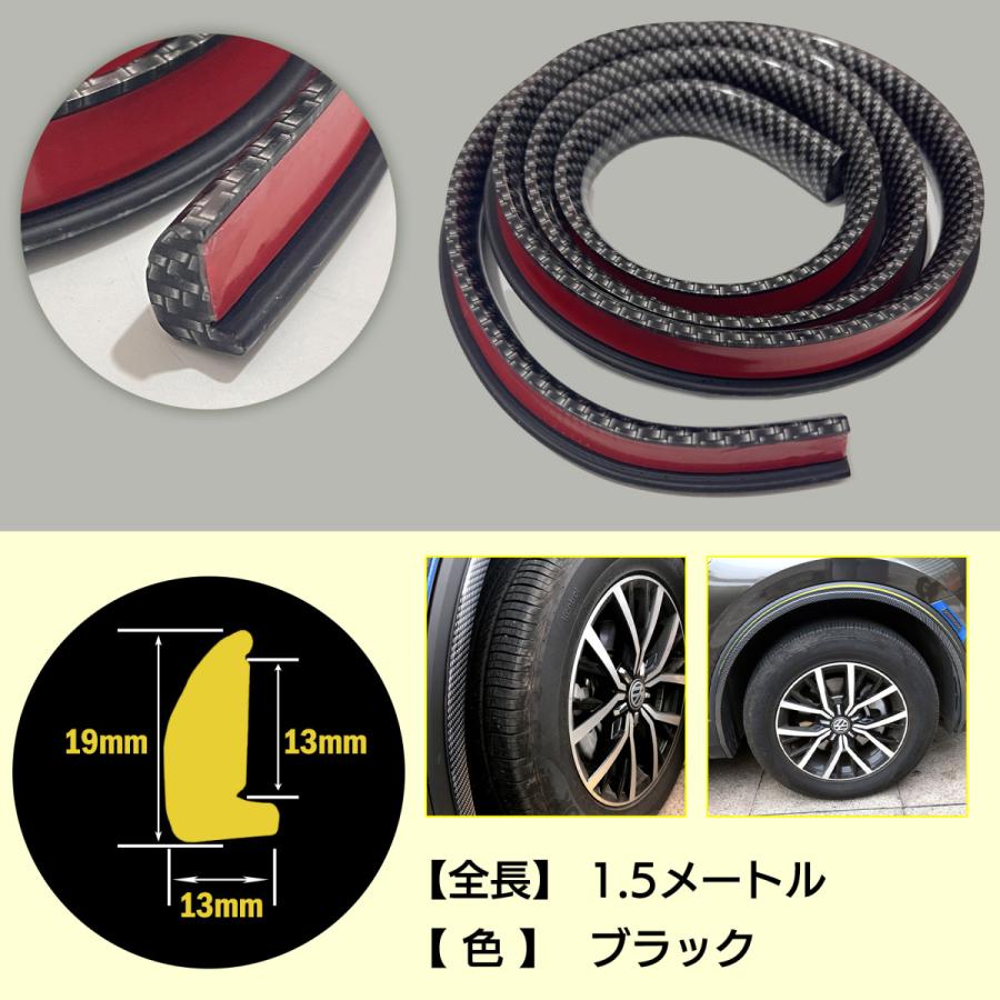 SーNET フェンダーモール 車検対応 汎用 1.5m 幅1.8cm フェンダー