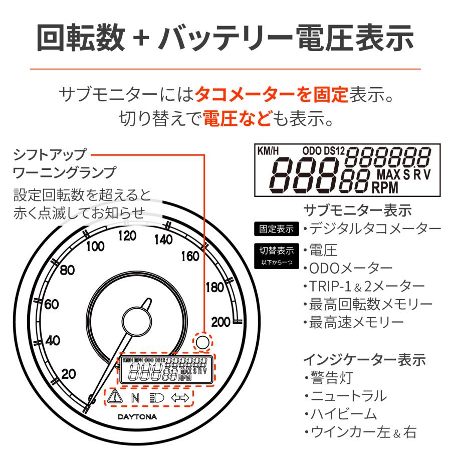 自転車 DAYTONA（デイトナ） 48139 DAYTONA VELONA 電気式スピード＆タコ