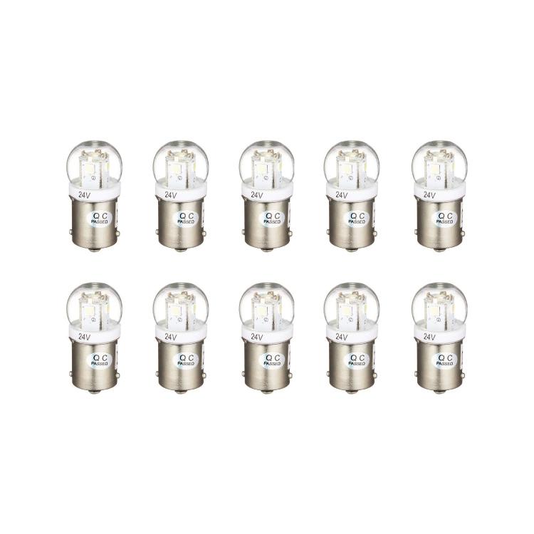 528705 ジェットイノウエ LED G-18電球タイプソケット式バルブ BA15S DC24V専用 12Wシングル球 ピンク 10個セット ...