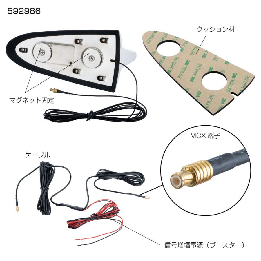 592986 ジェットイノウエ  シャークアンテナ ワンセグ/フルセグ用 MCXタイプ ホワイト JETINOUE | ジェットイノウエ | 01