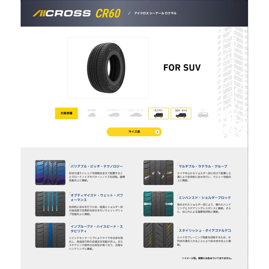 【新品/正規品】アイシン アイテラ AICROSS CR60 265/65R17 112H 4本セット 夏タイヤ AISIN AITERRAの画像