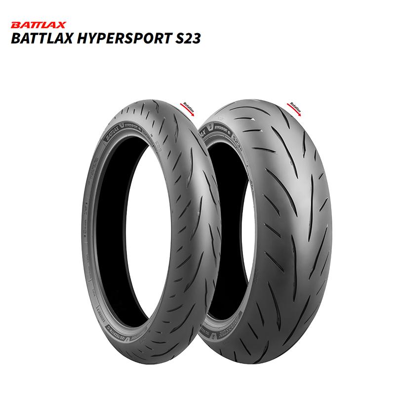 【中古】ブリジストン•バトラックス☆S23前後セットF120/R180 BATTLAX ブリヂストン HYPERSPORT S23 前後セット 120/70ZR17(58W) +