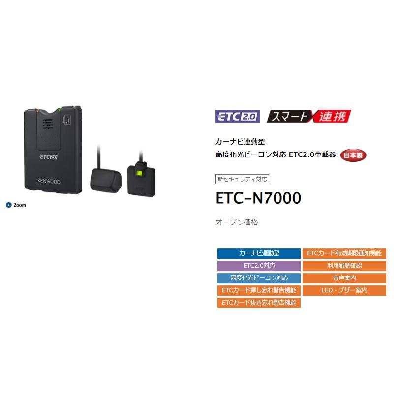 ケンウッド ETC-N7000 カーナビ連動型 高度化光ビーコン対応 ETC2.0