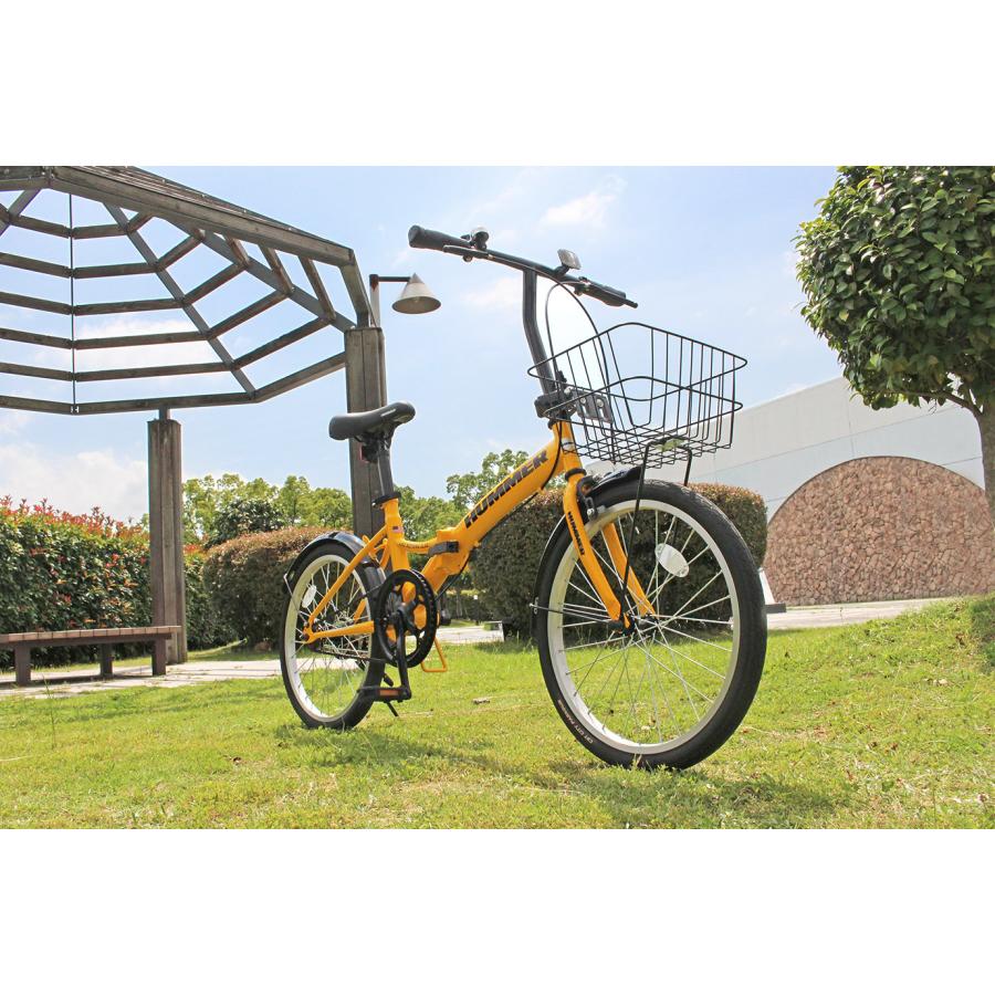 ミムゴ HUMMER MG-HM20N-YE ノーパンク20インチ折畳み自転車 イエロー