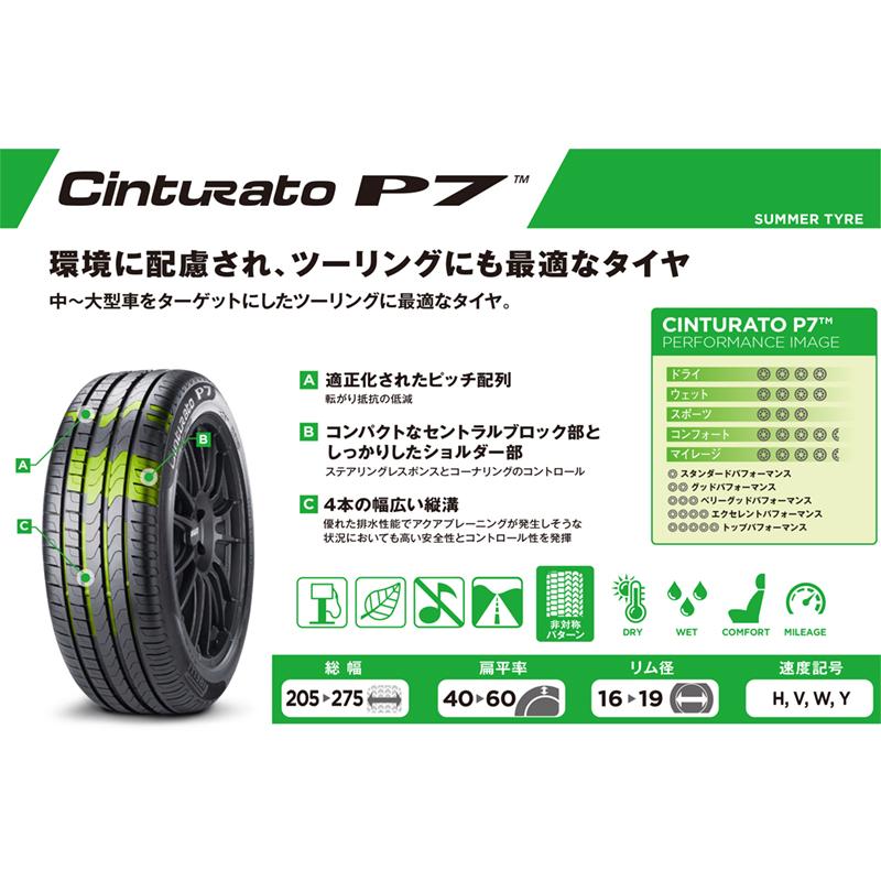 正規品 ピレリ チントゥラートピーナナ 225/50R18 95 W r-f ★ 1本 サマータイヤ PIRELLI CINTURATO P7 BMW承認 2245600｜snet｜02