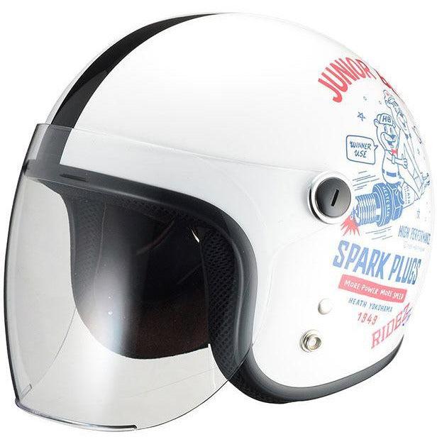 ライズ RIDEZ Jr SPARK PLUGS 子ども用バイクヘルメット WHITE/BLUE(53-54cm)RIDEZ HELMET｜snet｜02