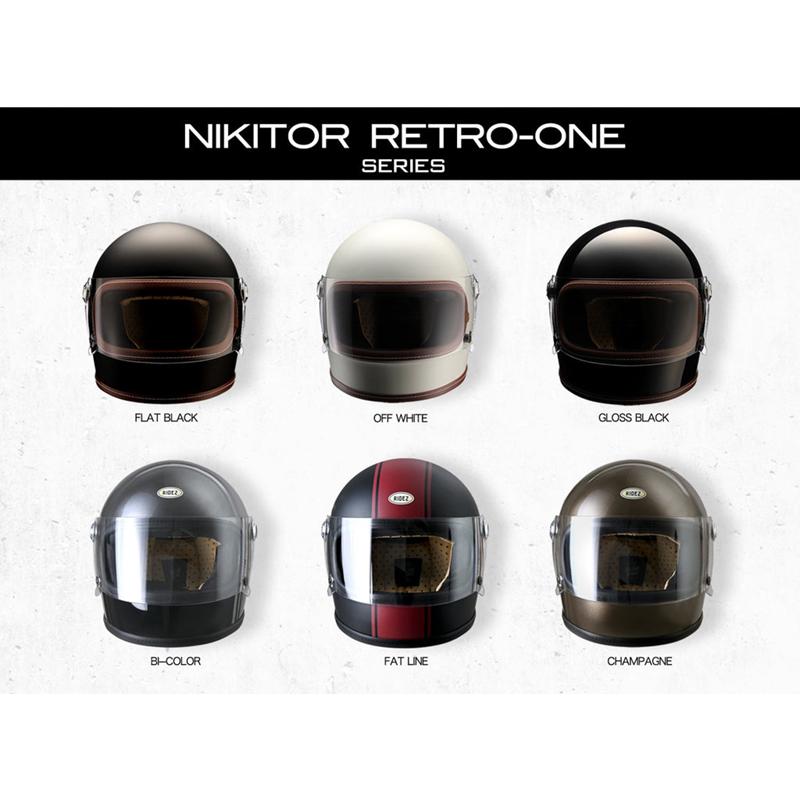 ライズ NIKITOR Retro-One GLOSS CHAMPAGNE /Mサイズ (57-58cm) フルフェイス RIDEZ HELMET｜snet｜08