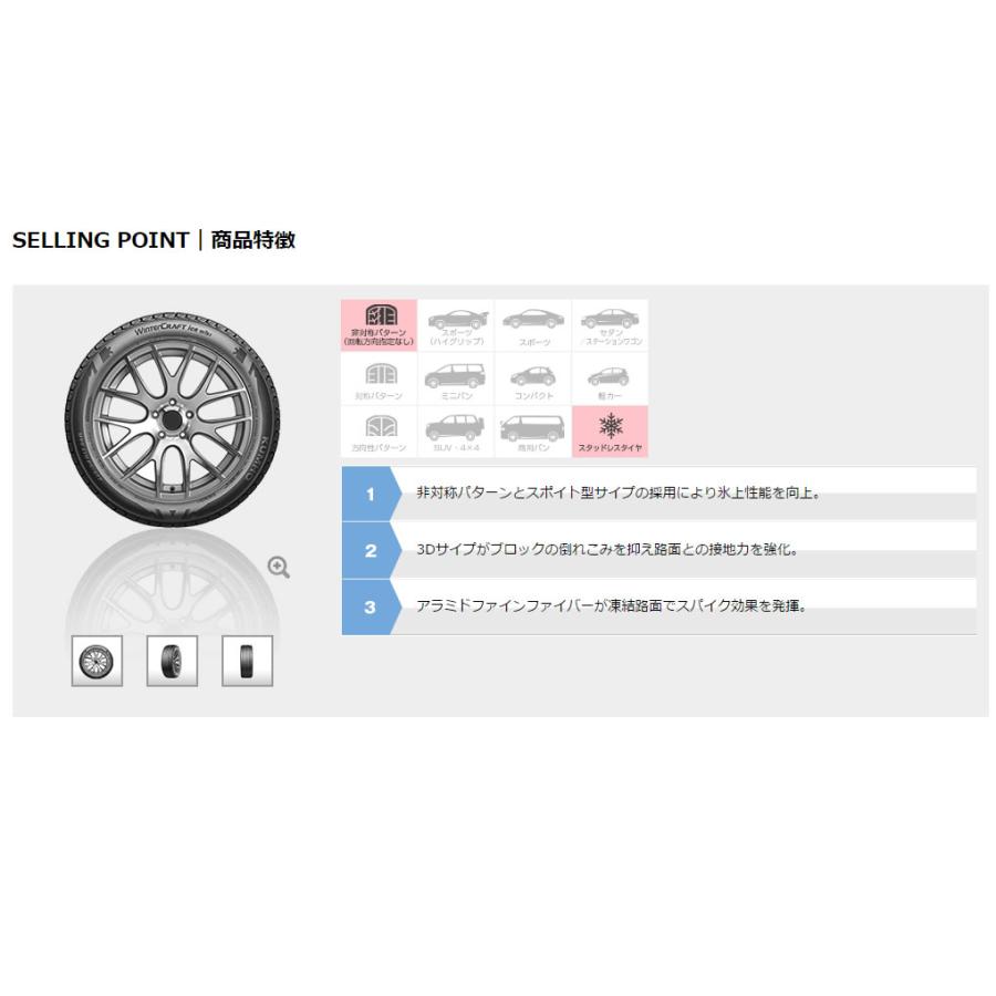 クムホタイヤ ウィンタークラフトアイスwi61【165/70R13 79R】KUMHO WinterCRAFT ice Wi61｜snet｜03