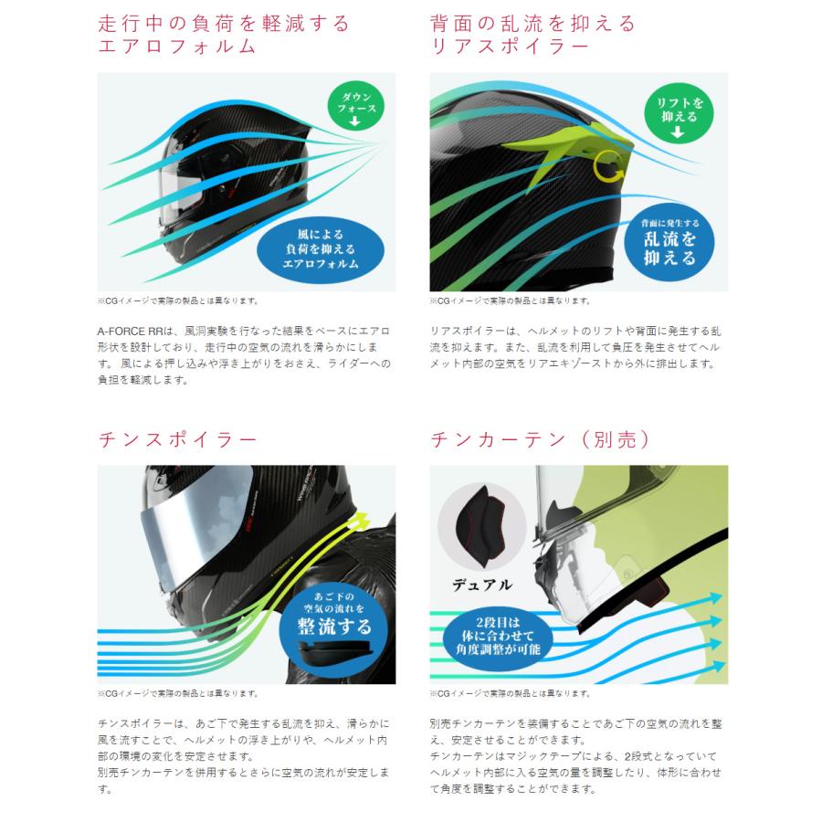 【メーカー欠品中 6月上旬頃入荷予定】wins ウインズ  フルフェイスヘルメット A-FORCE RR/3Kドライカーボン/M (57cm-58cm)の画像