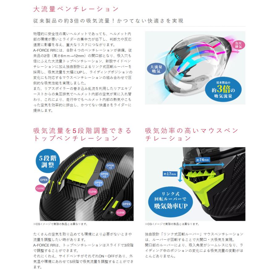 wins ウインズ  フルフェイスヘルメット A-FORCE RR/3Kドライカーボン/S (56cm-57cm)の画像