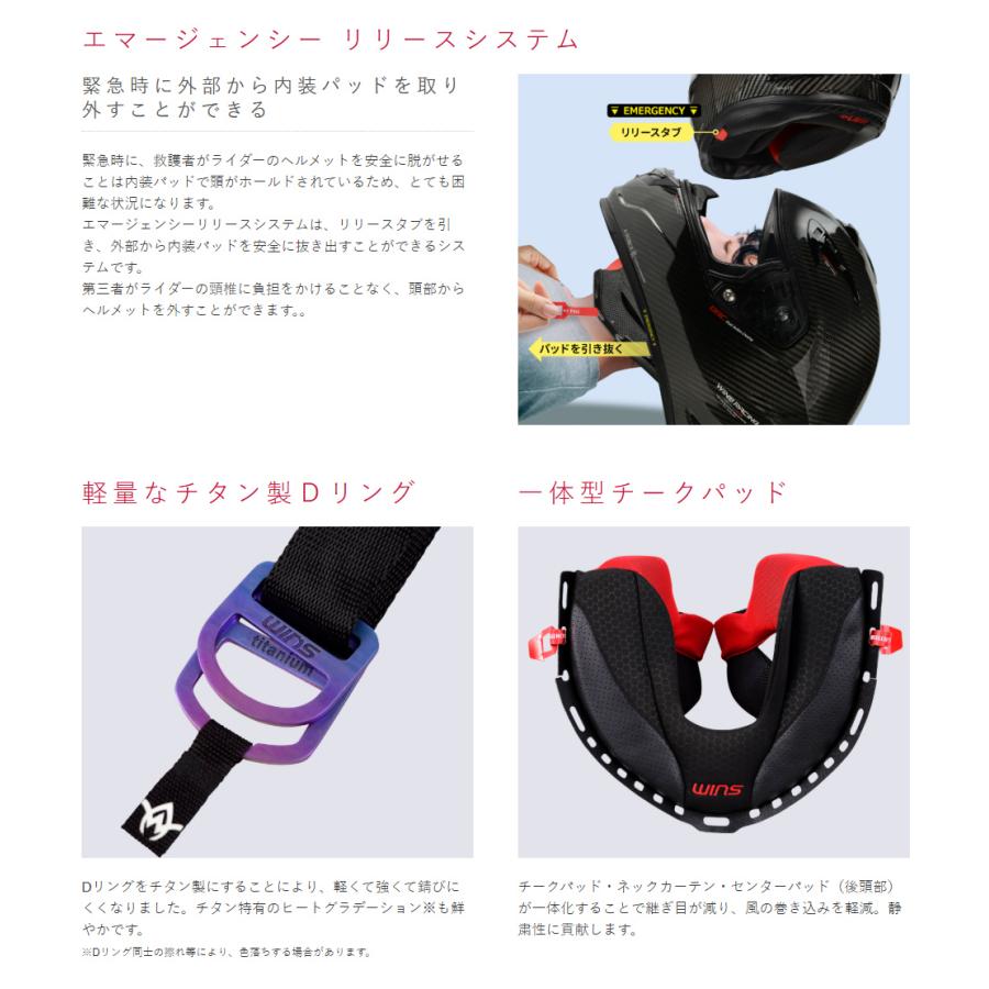 wins ウインズ  フルフェイスヘルメット A-FORCE RR/3Kドライカーボン/S (56cm-57cm)の画像