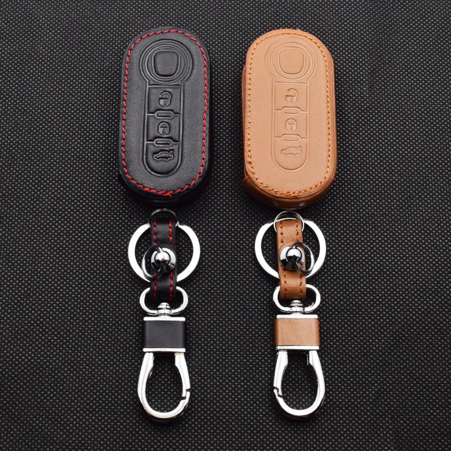 FIAT（フィアット） 500 レザー 革 キーカバー キーケース 3ボタン